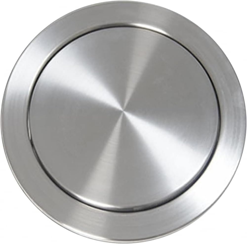 Recessed Trash Can Lid, Swing Trash Can Lid,Round Recessed Countertop Cover,Brushed Built-in Waste Chute