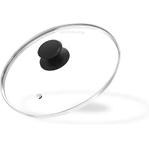 Sunhouse 10 Inch Frying Pan Lid - Tempered Glass Lid for 10" Cast Iron Skillets, Dutch Ovens, Pots - Heat-Resistant Knob - Dishwasher Safe & Oven Safe up to 400F