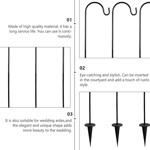 Miniatura 2 de IMIKEYA Ganchos de pastor al aire libre 1 ganchos de jardín para estacas de jardín, perchas para colgar comederos de pájaros, faroles de luz solar