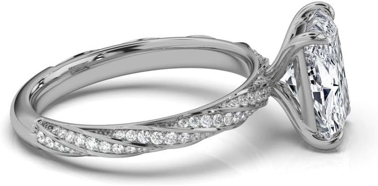 1CT-5CT Moissanite Engagement Ring For Women Twist Engagement Ring in 10K/14K/18K White gold And 925 Sterling Silver Wedding & Proposal Jewelry