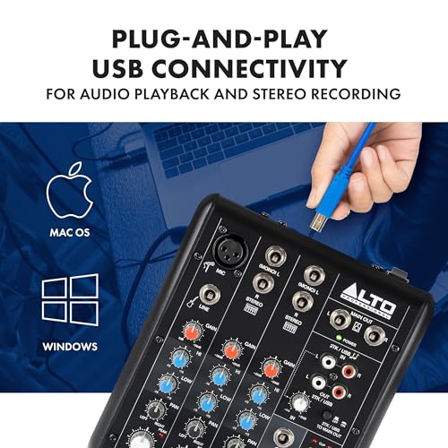 Image of Alto TrueMix 500 - Audio Mixer with XLR Mic In and USB Audio Interface for Podcasting, Live Performance, Streaming, Recording, DJ - Mac and PC