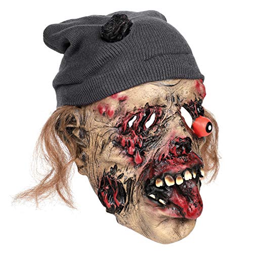 Halloween Zombie Mask Scary Walking Dead Creepy Bloody Zombie Mask Horror Props Evil Face Mask with Cap for Adults Halloween Party Carnival Cosplay Party Costume Props Fancy Dress Accessories - Image 3