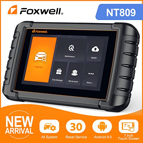 FOXWELL NT809 Bidirectional Scan Tool (2022 New Version), All System OBD2 Scanner with 30 Service Reset-ABS Bleeding/Oil Reset/EPB/SAS/TPMS/Throttle Body Relearn, Car Diagnostic Scanner for Cars