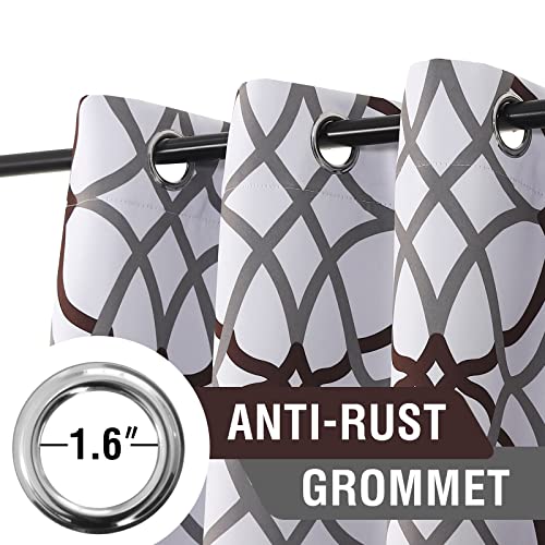 H.versailtex Blackout Curtains 96 Inch Length 2 Panels Set Thermal Curtains & Drapes Window Treatment Noise Reducing Geometric Modern Grommet Living Room Curtains For Bedroom - Brown And Gray #TOP2