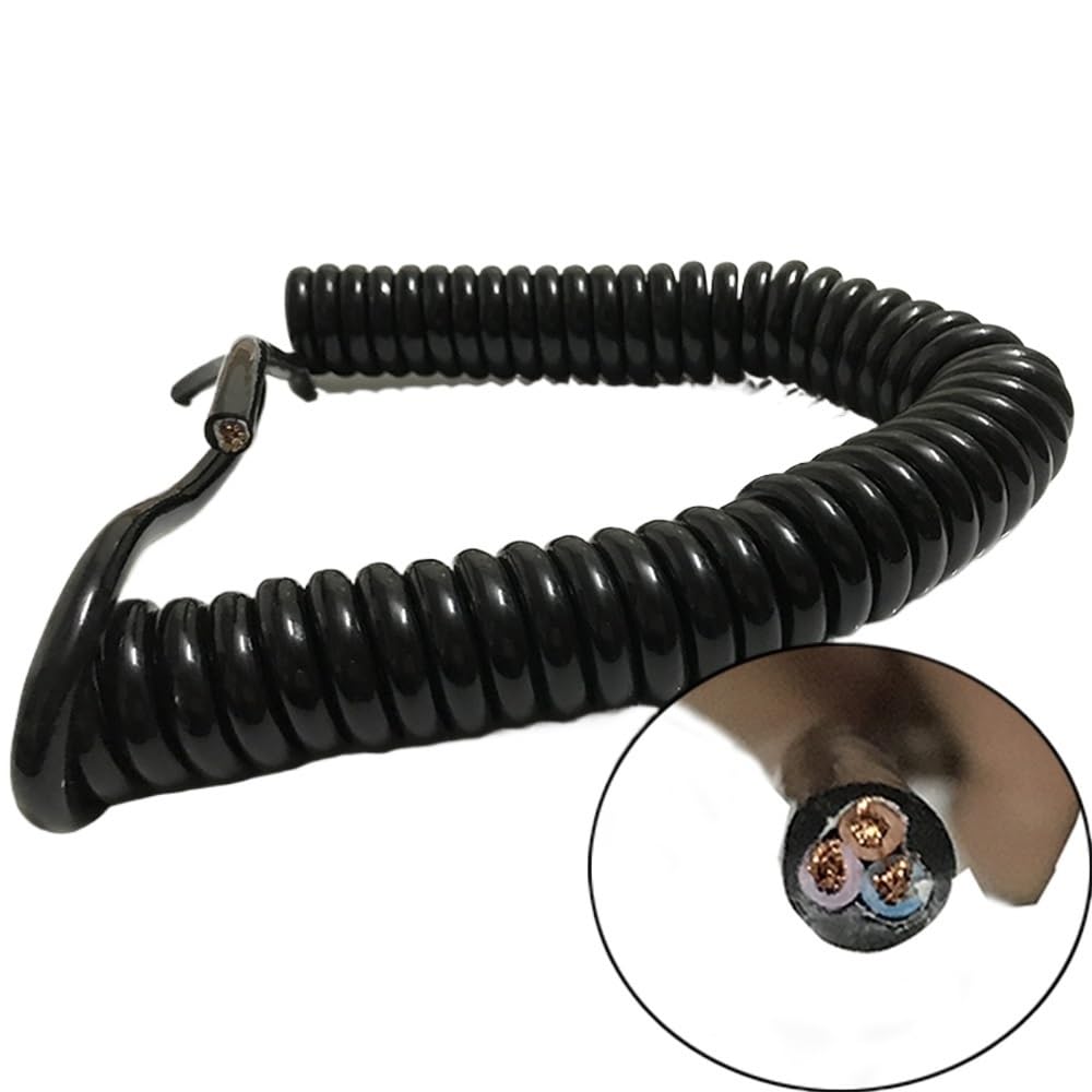 Cavo telescopico a spirale quadrato da 0,2 mm a 3 conduttori, filo a molla, lunghezza metri