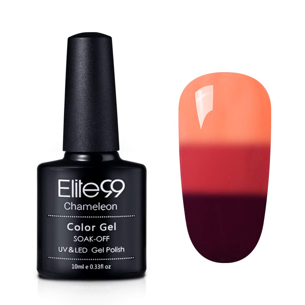 Elite99 Soak Off Gel Nail Polish,UV LED Three-color Thermal Temperature Color Changing Nail Lacquer,Professional Manicure Salon 10ML 4203