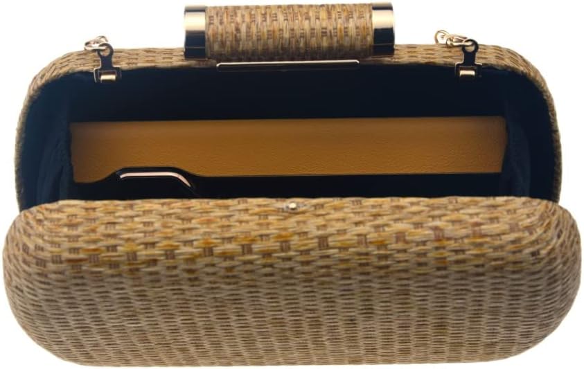 Women's Handwoven Straw Evening Handbags Summer Wallet Clutch Bag Crossbody Mobile Phone Bag - Image 5