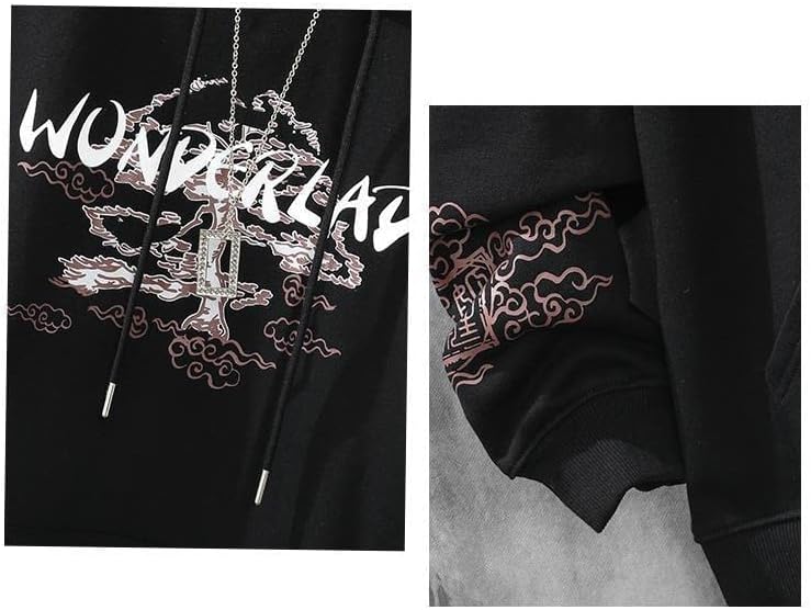 Women Men Aesthetic Japanese Sakura Hoodie, Y2K Anime Harajuku Cloth Korean Hooded Long Sleeve Sweatshirt for Winter Fall - Image 4