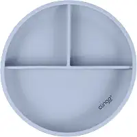 Clingo Prato De Silicone Com Divisória E Ventosa Azul, Modelo: 3041