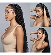 13x4 32 Inch HD Lace Front Wigs Human Hair Deep Wave Lace Frontal Human Hair Wigs Full Longer Bra...