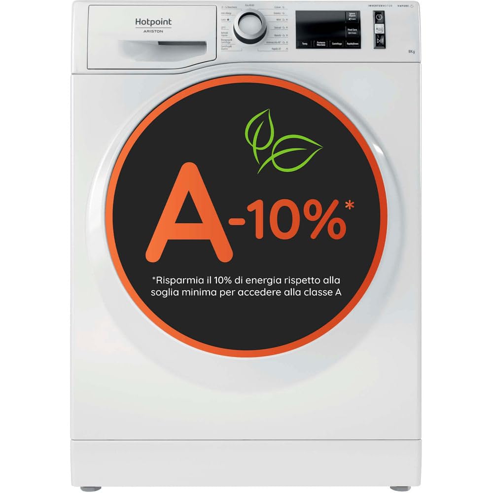 HOTPOINT ARISTON NR 748G WS A IT - Lavatrice 8kg Carica Frontale, 12 Programmi, Centrifuga 1400 Giri, Funzione Vapore per Rimuovere Batteri, Classe A - Elettrodomestici per la Casa, 59,5Lx85Hx60,5P