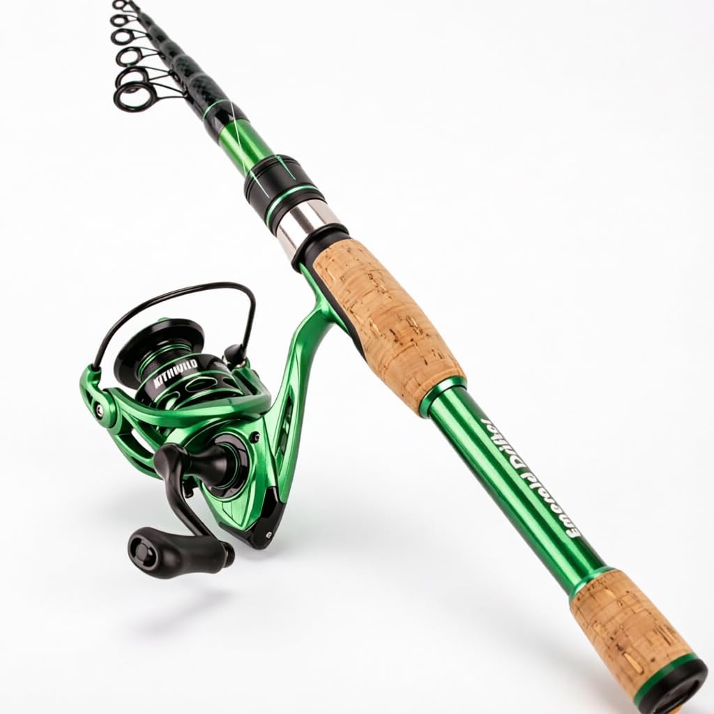 Telescopic Fishing Combo, 6FT/7FT Carbon Fiber Travel Rod with 3000 Spinning Reel for Bass Trout Catfish Freshwater Saltwater