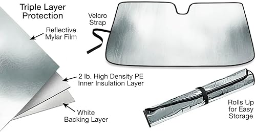 Parasol para camioneta Mercedes Sprinter 2019, 2020, 2021, 2022 y 2023, con sensor pequeño montado en el parabrisas de 5 pulgadas, parasol
