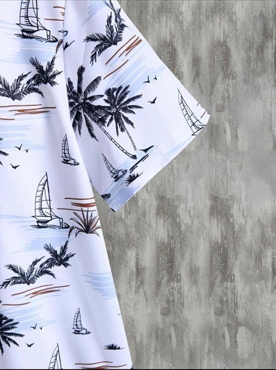 Image of Men's Striped Slim Fit Half Sleeves Stratchable Printed Shirt