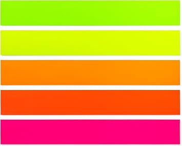 Hygloss Unruled Sentence Strips for Teachers-50, 5 Bright Neon Colors-3" x 22"-Perfect Classroom Supplies-Fluorescent Cardstock, Teacher Must Haves