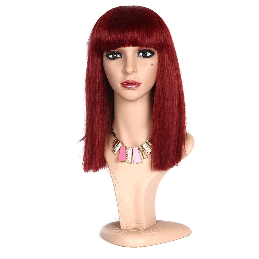 Perruque rouge cheveux lisses pour changer de tête sans abîmer vos cheveux