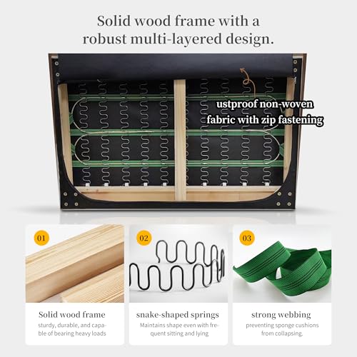 LumivoxNest Chesterfield Sofa, 86.8 Inch Brown Leather 2-3 Seater Sofas Couch for Small Spaces, Vintage Tufted Leather Sofa for Living Room & Apartment, Easy to Clean - Image 8