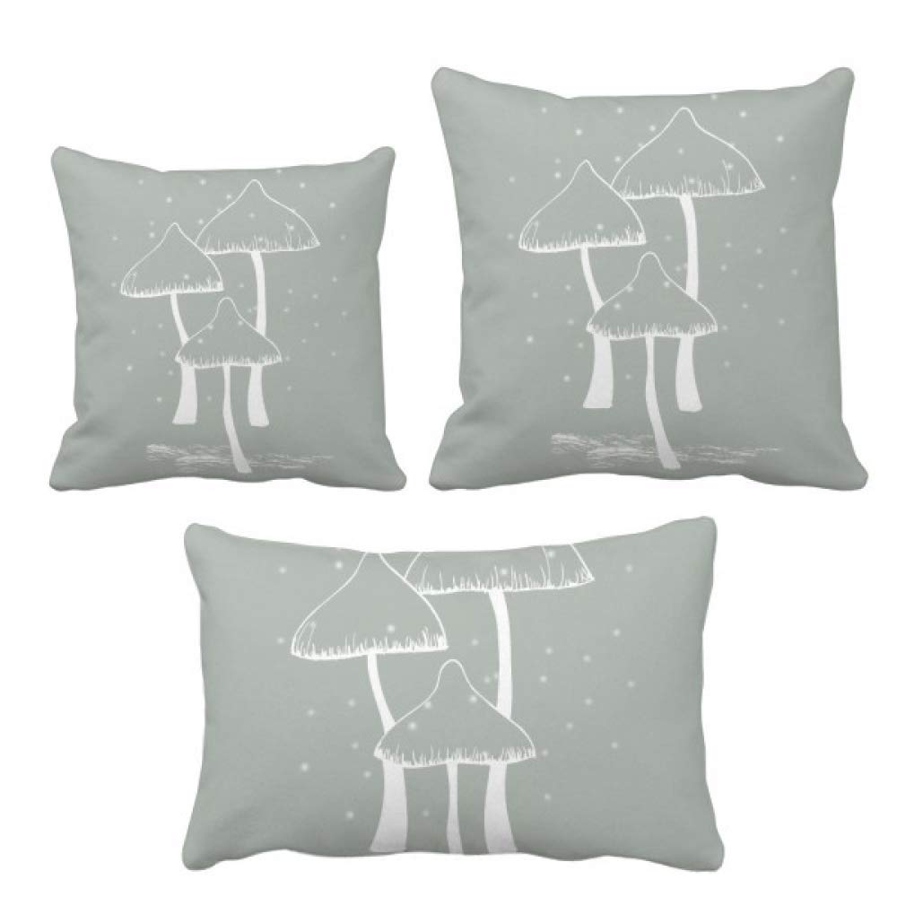 Housse de coussin champignon gris décor salon moderne