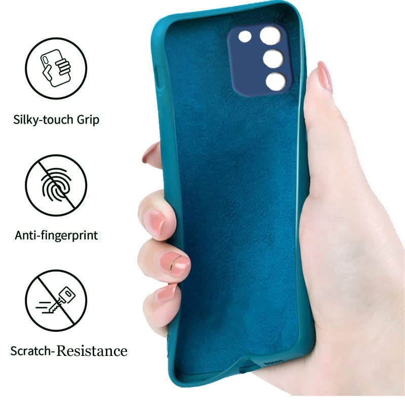 Image of A rtistque Liquid TPU Silicone Shockproof Flexible Without Camera Protection Soft Back Cover Case for Samsung Galaxy S10 Lite - Blue