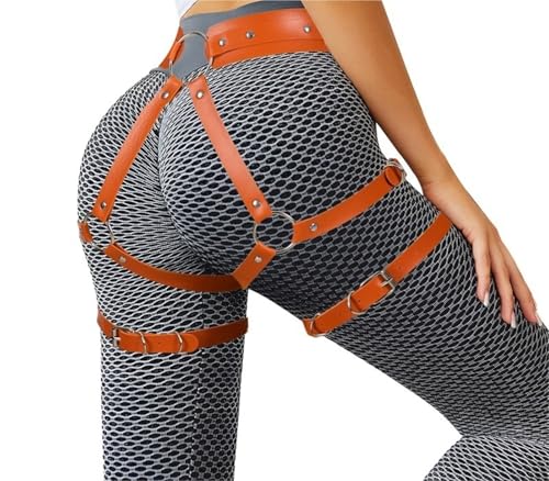 Punk Body Chain Leather Belt For Women Goth BDSM Lingerie Bondage Corset Harness Belt Rave Fashion Accessories(White)2