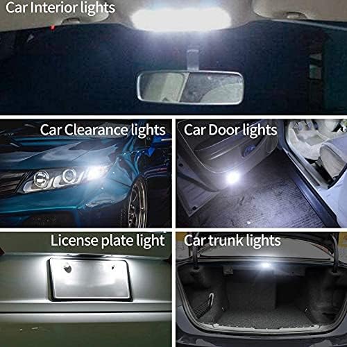 Biqing 10PCS T10 LED Bulb White,501 W5W Car Bulb 194 168 2825 Wedge Car Bulb 6000K 12V Car Interior Dashboard Bulb Sidelight Boot Lights Number Plate Bulb