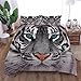 Zhinanhui Podwójna poszewka na kołdrę zestawy pościeli tygrys chłopcy dzieci dziewczynki nadruk 3D zestaw pościeli z mikrofibry poszewka na kołdrę z zamkiem błyskawicznym, 2 poszewki na poduszki King 230 cm x 220 cm, 835