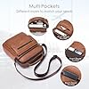 SPAHER Men Leather Handbags Shoulder Bags Messenger Business Bag Crossbody Satchel Sling Waterproof Travel Bag Daily Man Bag with Adjustable Shoulder Strap for Ipad 11 Inch Coffee Brown #2