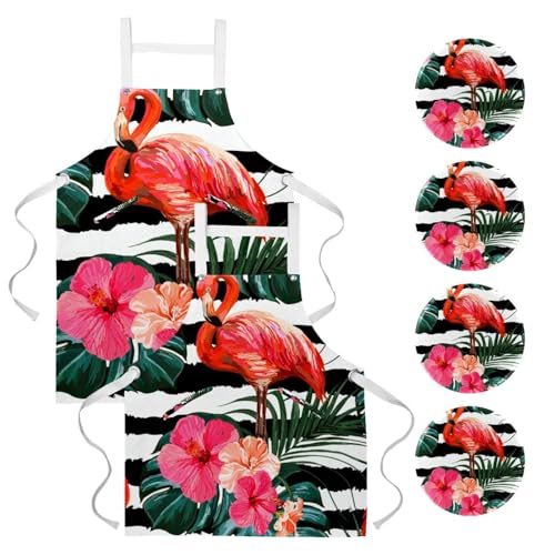 Tablier de cuisine pour pâtisserie et nettoyage au motif floral