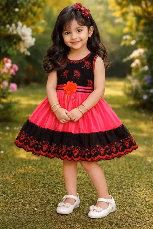 Summer and all seasons Cotton dress for kids and childs|,UT,C,Red girl frock dress-image-49