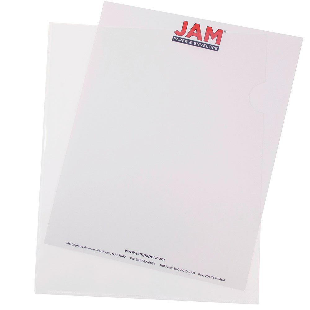 JAM PAPER Plastic Sleeves - Letter Size - 9 x 11 1/2 - Clear Project Pockets - 120 Bulk Page Protectors/Pack