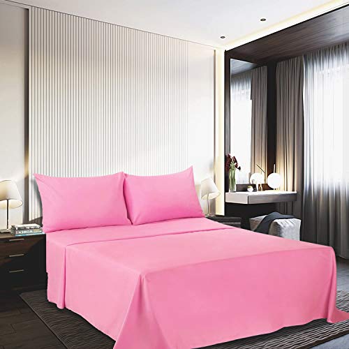 Image of Best Season 4 Piece Bed Sheet Set (Twin XL Size, Peach Pink Color) 1 Flat Sheet,1 Fitted Sheet and 2 Pillow Cases,Brushed Microfiber Sheets Set,Deep Pockets,Extra Soft & Fade Resistant