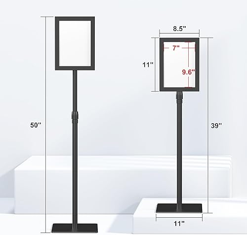 Miniatura 3 de Relx Soporte ajustable para letreros al aire libre para exhibición, soporte de letrero de piso con base para eventos comerciales minoristas de 8.5 x