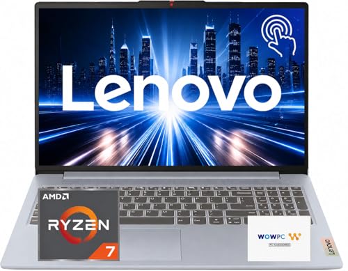 Image of Lenovo Slim 3 15.6 inch FHD Touchscreen Business Laptop for Work or Home, AMD Ryzen 7 5825U(Beats i7-1355U), 16GB RAM, 1TB PCIe SSD, Wi-Fi 6, SD Card Reader, Windows 11 Home, WOWPC USB, no Mouse