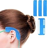 4 Pcs Oxygen Ear Protector, Ear Protectors for Oxygen Tubing, Soft Nasal Cannula Ear Cushions, Oxygen Cannula Face Soft Cover to Help Relieve Ear Pain and Prevent Cheek Indentation Discomfort (Blue)