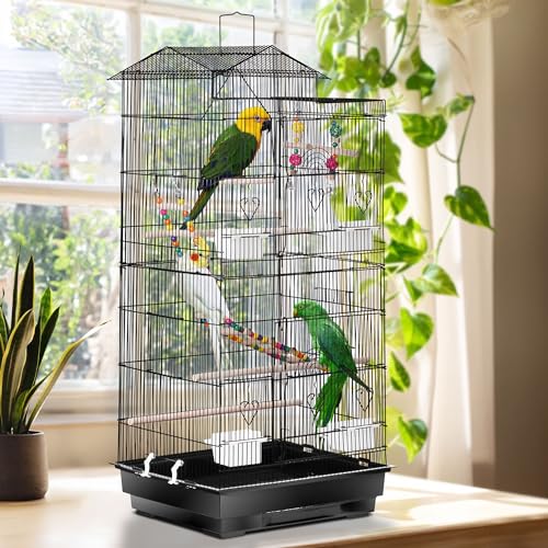 image for SUPER DEAL 39'' Roof Top Parrot Bird Cage with Toys for Cockatiel Sun 