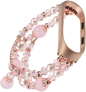 Unomor Mujer Inteligente para Mujer Reloj Deportivo para Mujer Crystal Beads Bracelet Watch Decorative Band Compatible for MI Band Relojes Inteligentes para Mujer Relojes Inteligentes para Reloj