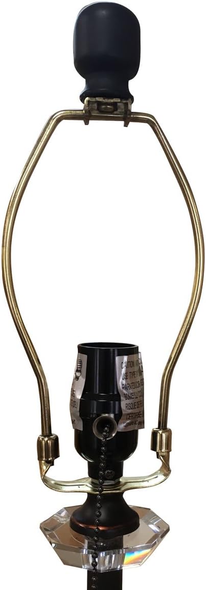 Royal Designs, Inc. 28" Crystal and Oil Rub Bronze Finish KD Pull Chain Lamp Base with Harp and Finial