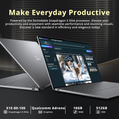 Image of Dell XPS 13.4 inch FHD+ AI Laptop, Snapdragon X Elite X1E-80-100, 16GB LPDDR5X, 1.5TB Storage (512GB SSD+1TB Docking Station), Qualcomm Adreno, Backlit Keyboard, Fingerprint, Wi-Fi 7, Win 11, Graphite