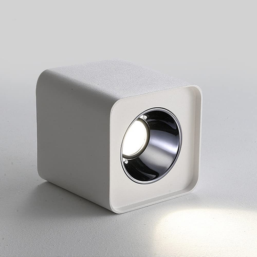 Faretto da soffitto Quadrato antiriflesso da Superficie Senza Foratura 8W/16W/24W/32W Illuminazione per Soggiorno 3000K/4000K/6000K selezionabili.,Testa Singola - 6000K