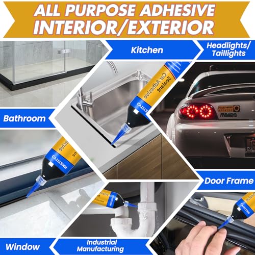 Image of RTV Silicone Adhesive Sealant for Cars - 100% Waterproof Silicone Automotive Sealant, High Strength Flexible Crack-Proof - Black Caulk for Windshield, Door, Gasket & Trim Repair (1oz /30g)