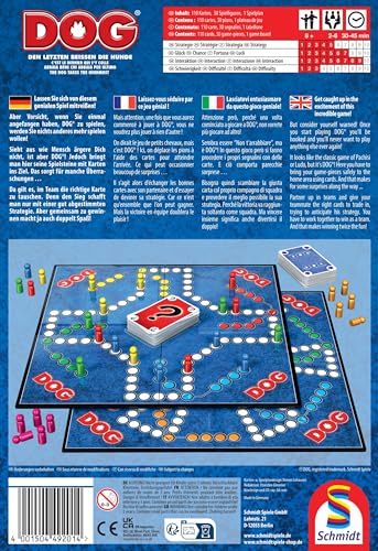 Schmidt Spiele 49201 Dog, Den letzten beissen die Hunde, Familienspiel, für 2 bis 6 Spieler