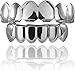 Top Class Jewels 24K White Gold Plated Grillz+ 2 Extra Molding Bars, Storage Case + Microfiber Cloth