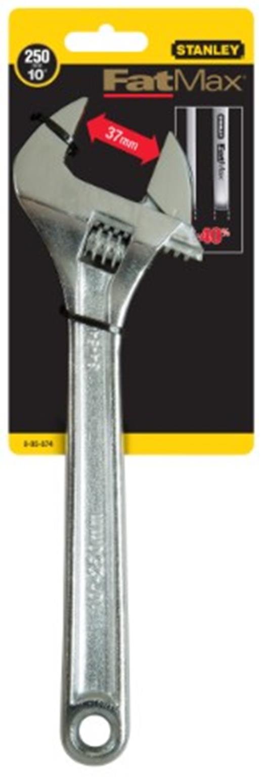 STANLEY 0-95-876 Clé À Molette Gamme FATMAX - Clé Forgée En Acier - Finition Anti-Corrosion - Marquage Laser - 5 Dimensions - Poignée Large - Ouverture 34Mm - Normes Iso 6787 Et Din 3117