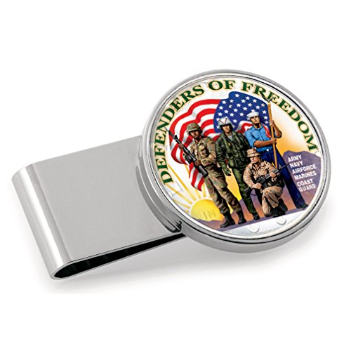 Defenders of Freedom Colorized JFK Half Dollar Coin Money Clip