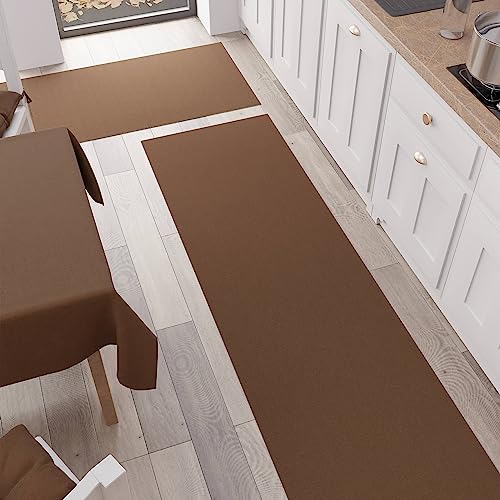 Tapis de cuisine lavable marron pour protéger le sol devant l'évier - 3