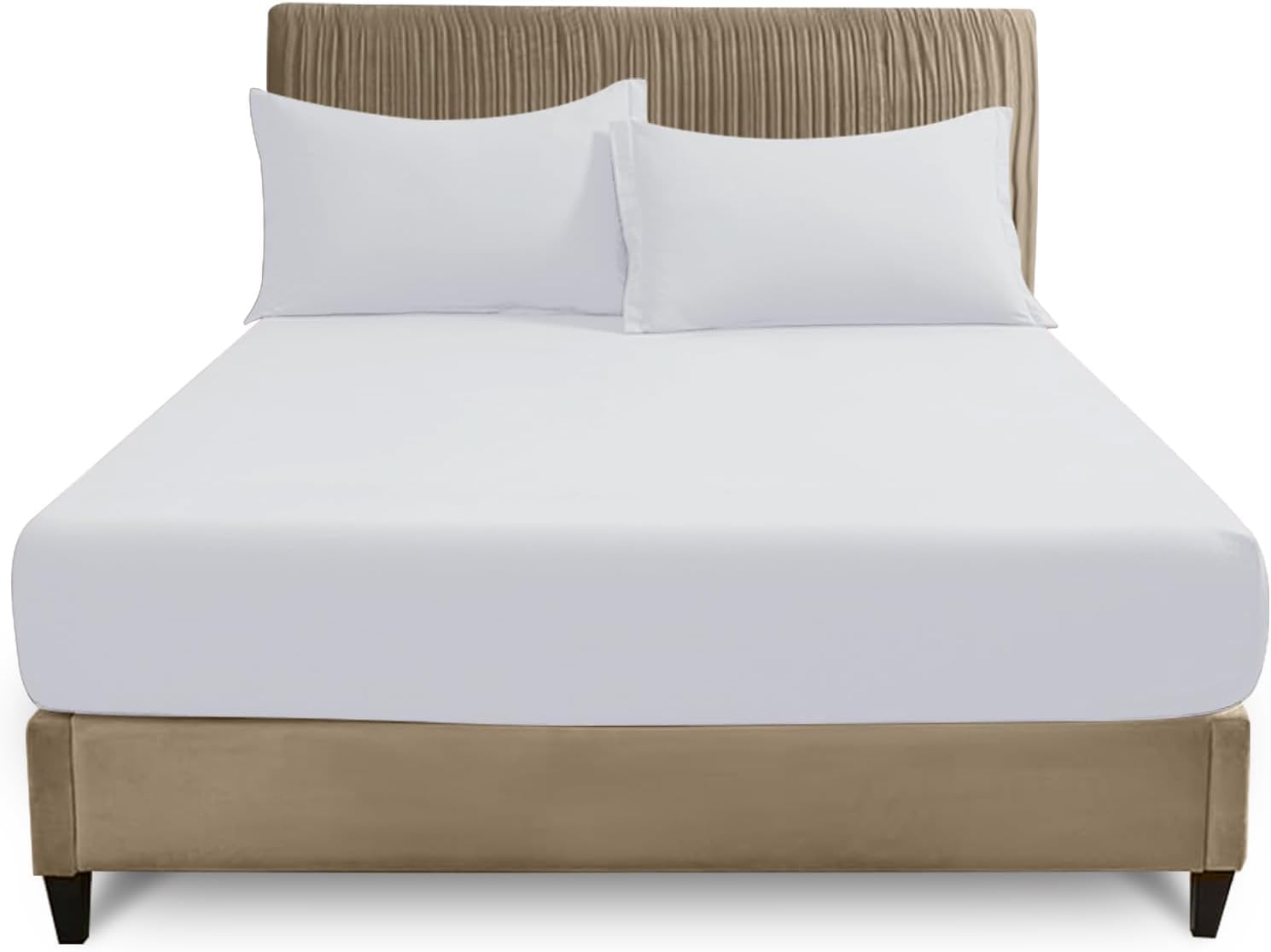 Gc Gaveno Cavailia White Easy Care Polycotton Fitted, Plain Dyed Bed Sheets, Super King