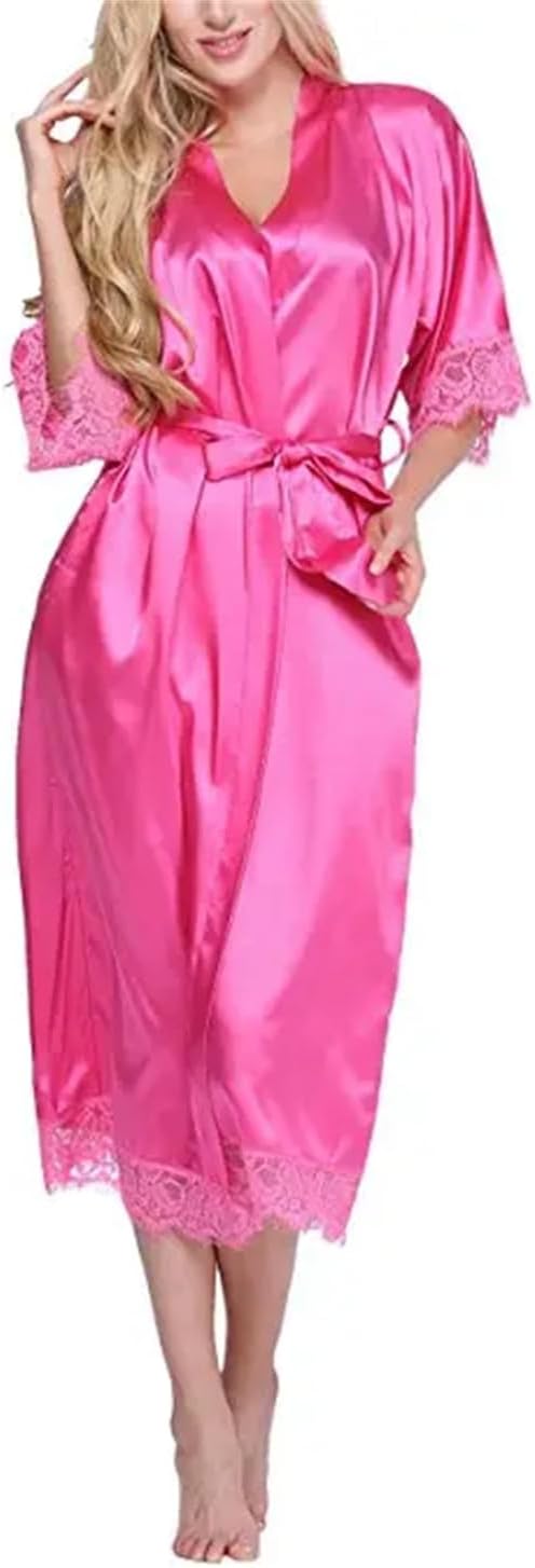 Women Rayon Robe Sexy Long Lingerie Sleepwear Kimono Yukata Nightgown
