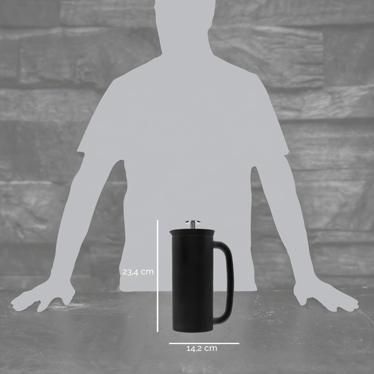 ESPRO P7 French Press Kaffeebereiter – Doppelwandig isoliert aus Edelstahl mit Mikrofilter, 530 ml, Mattschwarz