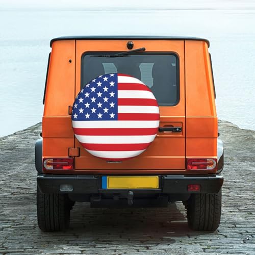 Image of Spare Tire Cover American Flag Wheel Covers USA Flag Weatherproof Universal Wheel Protectors for Rv SUV Camper Travel Trailer 17 Inch
