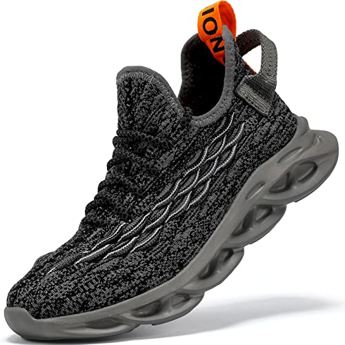 Image of JMFCHI Boys Girls Kids Sneakers Knitted Mesh Running Tennis Athletic Shoes | Breathable,Lightweight,Comfortable,Non-slip,Easy wear,Casual fashion,Indoor outdoor,Gym sport,Daily play,Little /Big Kid
